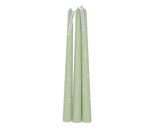 Jogo de Velas Castiçal Daisy Verde, Verde | WestwingNow