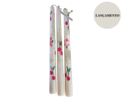 Jogo de Velas Castiçal Summer Cherry, Colorido | WestwingNow