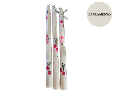 Jogo de Velas Castiçal Summer Cherry | Westwing