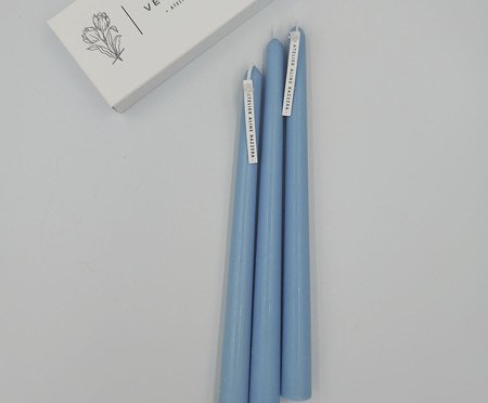 Jogo de Velas Lisa Azul Oceano | Westwing