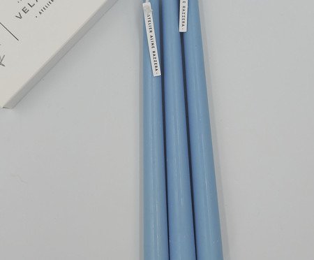 Jogo de Velas Lisa Azul Oceano | Westwing