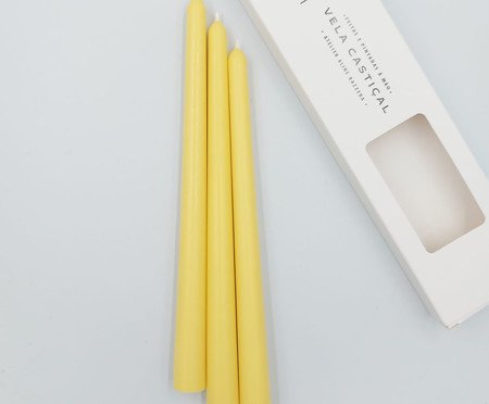 Jogo de Velas Lisa Amarelo | Westwing