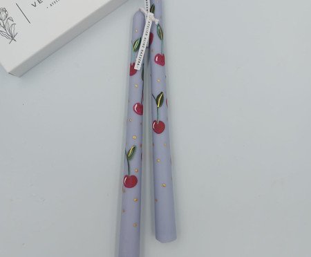 Jogo de Velas Castiçal Cherry Lilac | Westwing