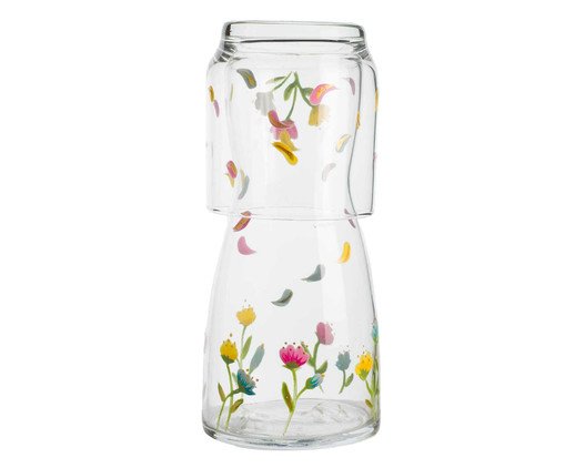Jogo com Moringa e Copo Flowers, Colorido | WestwingNow