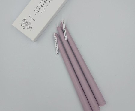 Jogo de Velas Lisa Rosa Claro | Westwing