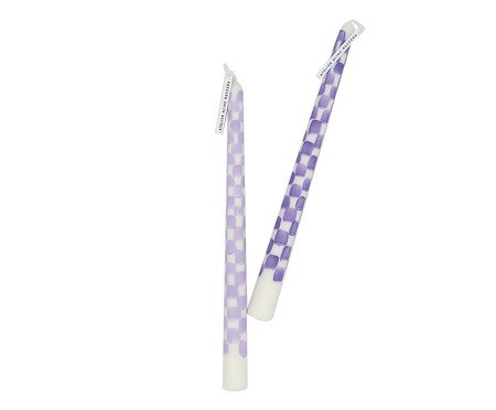 Jogo de Velas Dupla Checkboarder Lilas | Westwing