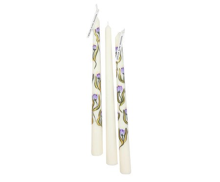 Jogo de Velas Castiçal Tulipa Lilas | Westwing