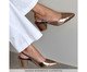 Scarpin Slingback em Couro Prata Velho Salto Grosso, Colorido | WestwingNow