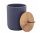 Pote Decorativo com Tampa em Bambu Lines Azul Marinho, Azul | WestwingNow