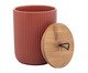 Pote Decorativo com Tampa em Bambu Lines Terracota, Terracota | WestwingNow