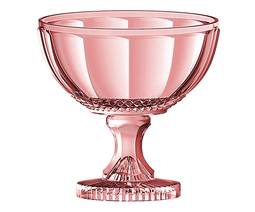 Centro de Mesa com Pé em Cristal Ecológico Splendor Rosa, Rosa | WestwingNow