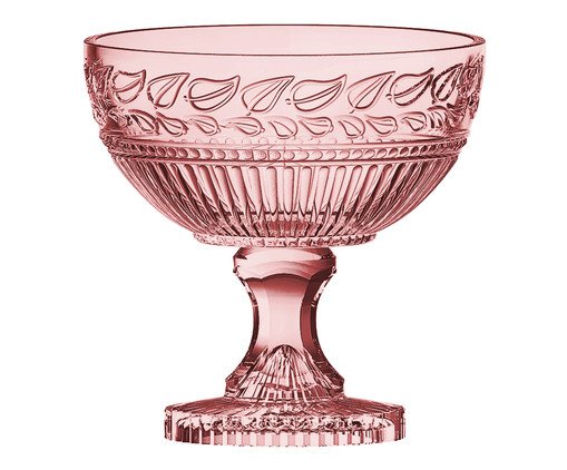 Centro de Mesa com Pé em Cristal Ecológico Republic Rosa, Rosa | WestwingNow