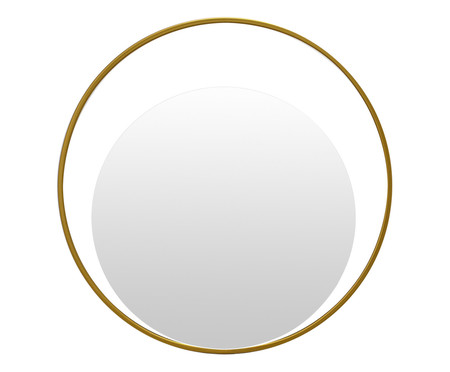 Espelho de Parede Redondo de Metal Gentire Dourado - 30cm