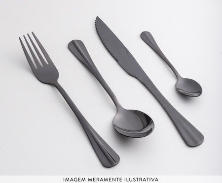Faqueiro em Inox Positano Preto | Westwing