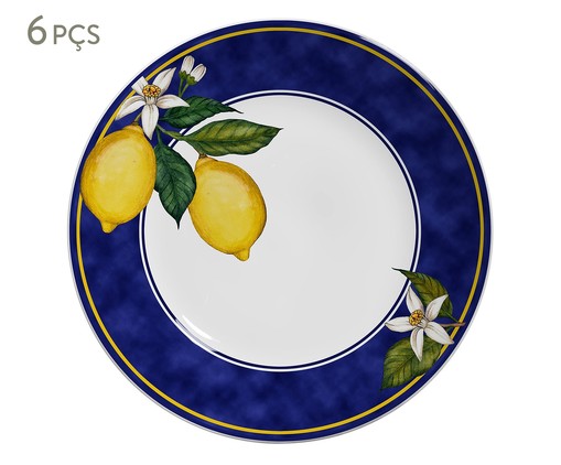 Jogo de Pratos Rasos em Cerâmica Sicilia - Colorido, Azul,amarelo | WestwingNow