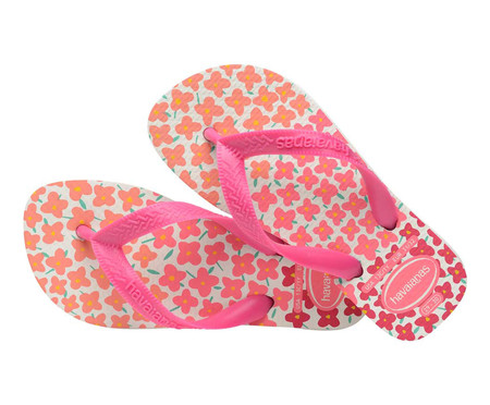 Havaianas Kids Flores Branco e Rosa | WestwingNow