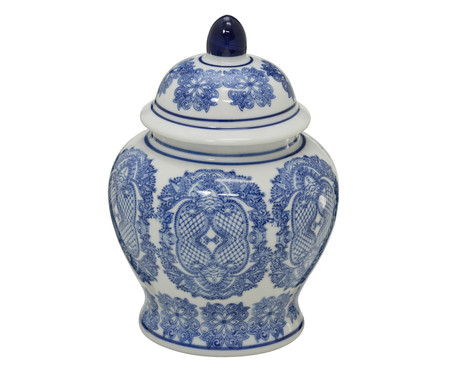 Pote em Porcelana Dilber - Azul e Branco