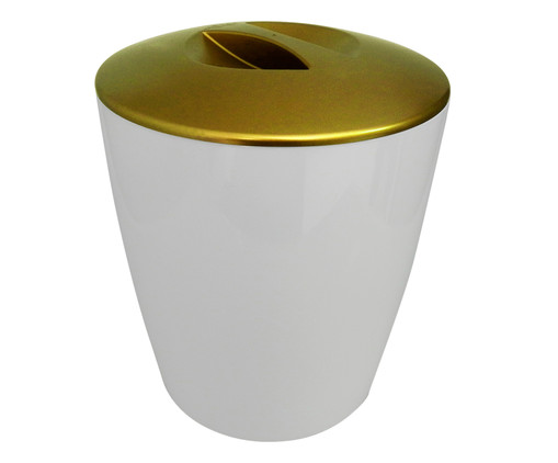 Lixeira Aguiar Aguiar Dourado - 5L, Branco | WestwingNow