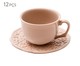 Jogo de Xícaras para Chá em Cerâmica Marrackech Noz Moscada - 06 Pessoas, Rosa | WestwingNow