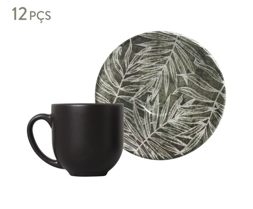 Jogo de Xícaras para Café em Cerâmica Coup Herbarium - 06 Pessoas, Verde | WestwingNow