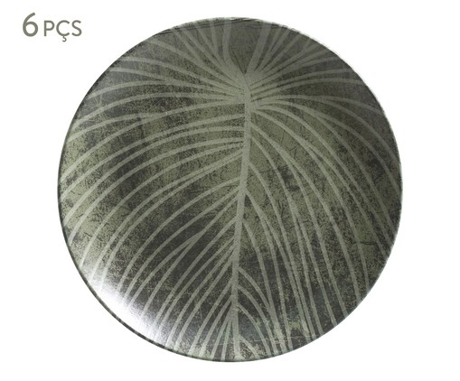 Jogo de Pratos Rasos em Cerâmica Coup Herbarium - Verde, Verde | WestwingNow