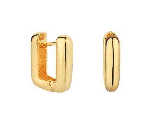 Argola Quadrada Lisa Semijoia Ouro - 18K, Colorido | WestwingNow