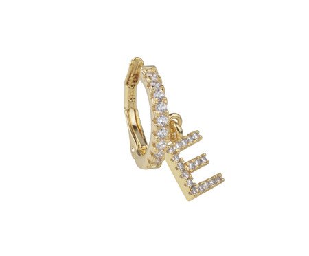 Piercing Falso Pingente de Letra e Cravejado e Banho de Ouro | Westwing