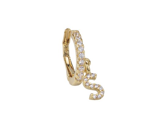 Piercing Falso Pingente de Letra S Cravejado e Banho de Ouro, Colorido | WestwingNow