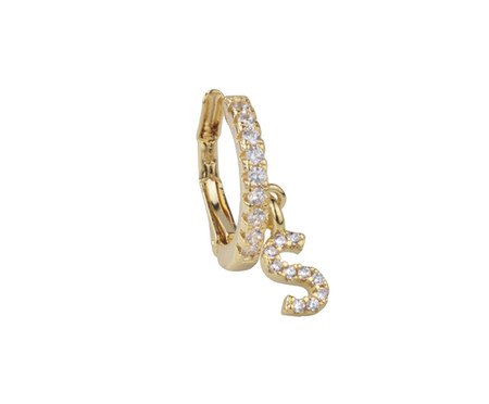 Piercing Falso Pingente de Letra S Cravejado e Banho de Ouro | Westwing