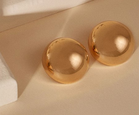 Brinco Meia Esfera Semijoia Ouro - 18K | Westwing