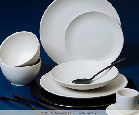 Jogo de Pratos Fundo Coup Stoneware Vit Cinza | Westwing