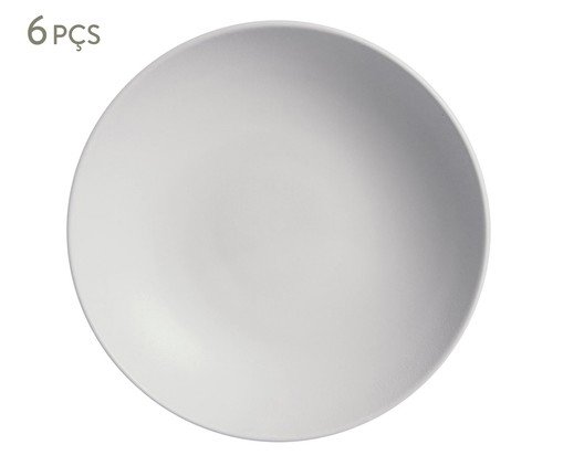 Jogo de Pratos Fundo Coup Stoneware Vit Cinza, Branco | WestwingNow