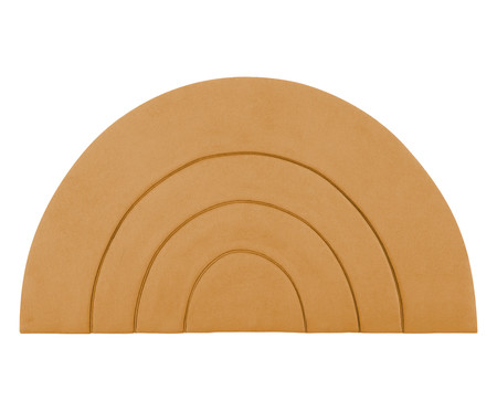 Cabeceira em Boucle Aveludado Arco Amarelo Ocre | Westwing