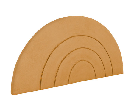 Cabeceira em Boucle Aveludado Arco Amarelo Ocre | Westwing