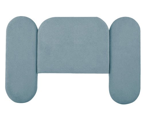 Cabeceira em Boucle Aveludado Arco Embrace Azul, blue | WestwingNow