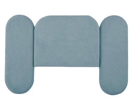 Cabeceira em Boucle Aveludado Arco Embrace Azul | Westwing