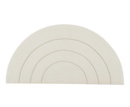 Cabeceira em Boucle Aveludado Arco Off White