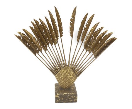 Palmeira Fileira em Metal e Resina Dourado