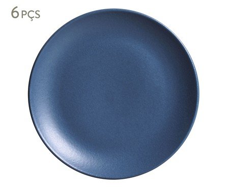 Jogo de Pratos para Sobremesa Coup Stoneware Boreal Azul | Westwing