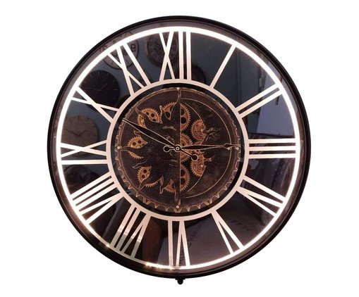 Relógio de Parede Roman Numbers Preto e Dourado, Preto | WestwingNow