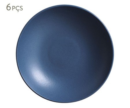 Jogo de Pratos Fundos Stoneware Stoneware Boreal - Azul | WestwingNow
