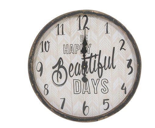 Relógio de Parede Happy Beautiful Days, Natural | WestwingNow