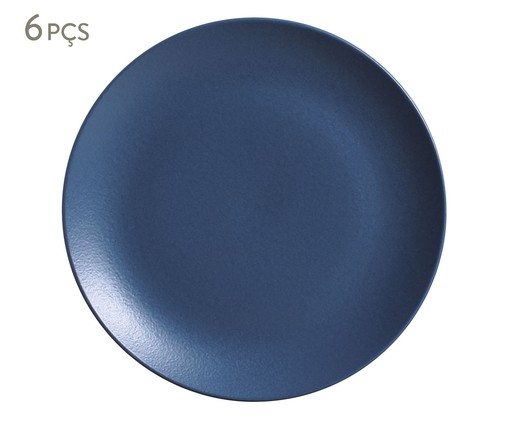 Jogo de Pratos Rasos Stoneware Boreal, Azul | WestwingNow