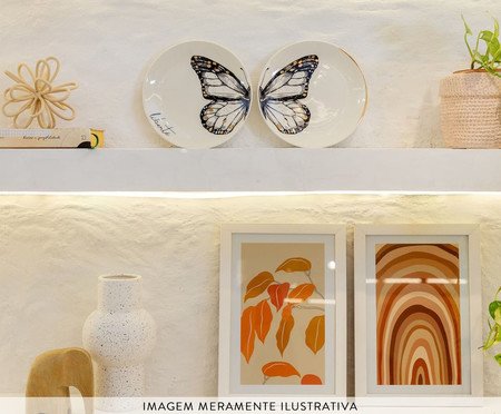 Jogo de Pratos Decorativos em Porcelana Papillon | Westwing