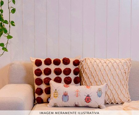 Almofada Pompons Handmade Terracota | Westwing