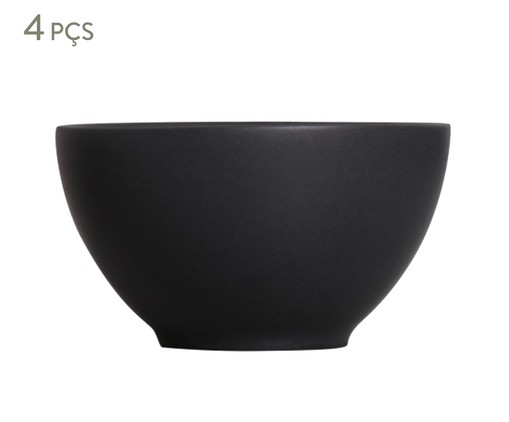 Jogo de Bowls em Cerâmica Stoneware - Preto Fosco, Preto | WestwingNow