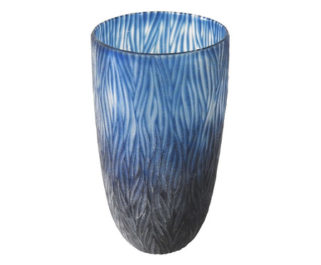 Vaso Decorativo em Vidro Azul