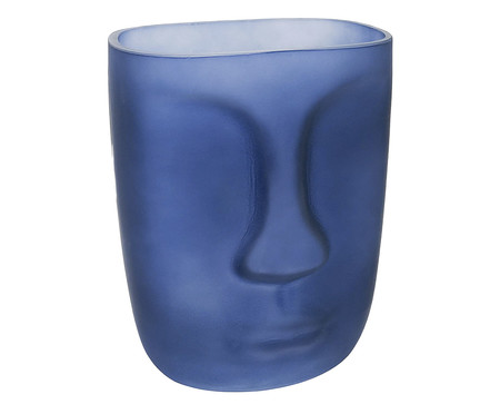 Vaso Grande em Vidro Azul