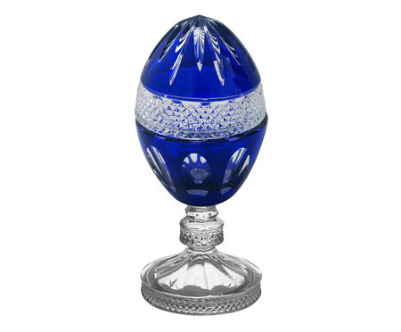 Bomboniere com Base em Cristal Egg Azul