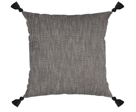 Capa de Almofada Concept Jacquard Preta com Tássel